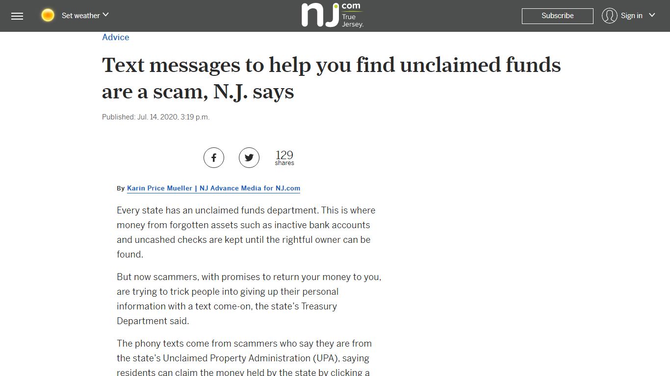 Text messages to help you find unclaimed funds are a scam ...